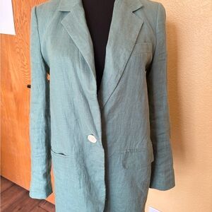 Madewell Larsen Sage Green linen Blazer size XS